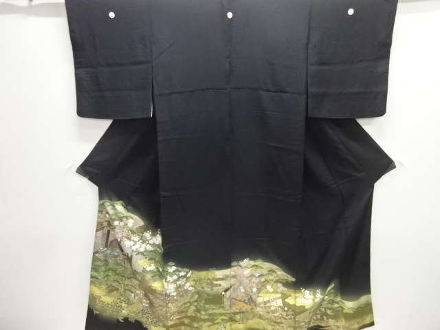 箔置き十二単に松梅模様留袖(比翼付き)